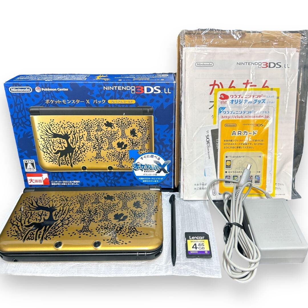 Nintendo 3DS XL Pokemon XY Premium Gold Console Japanese Beautiful