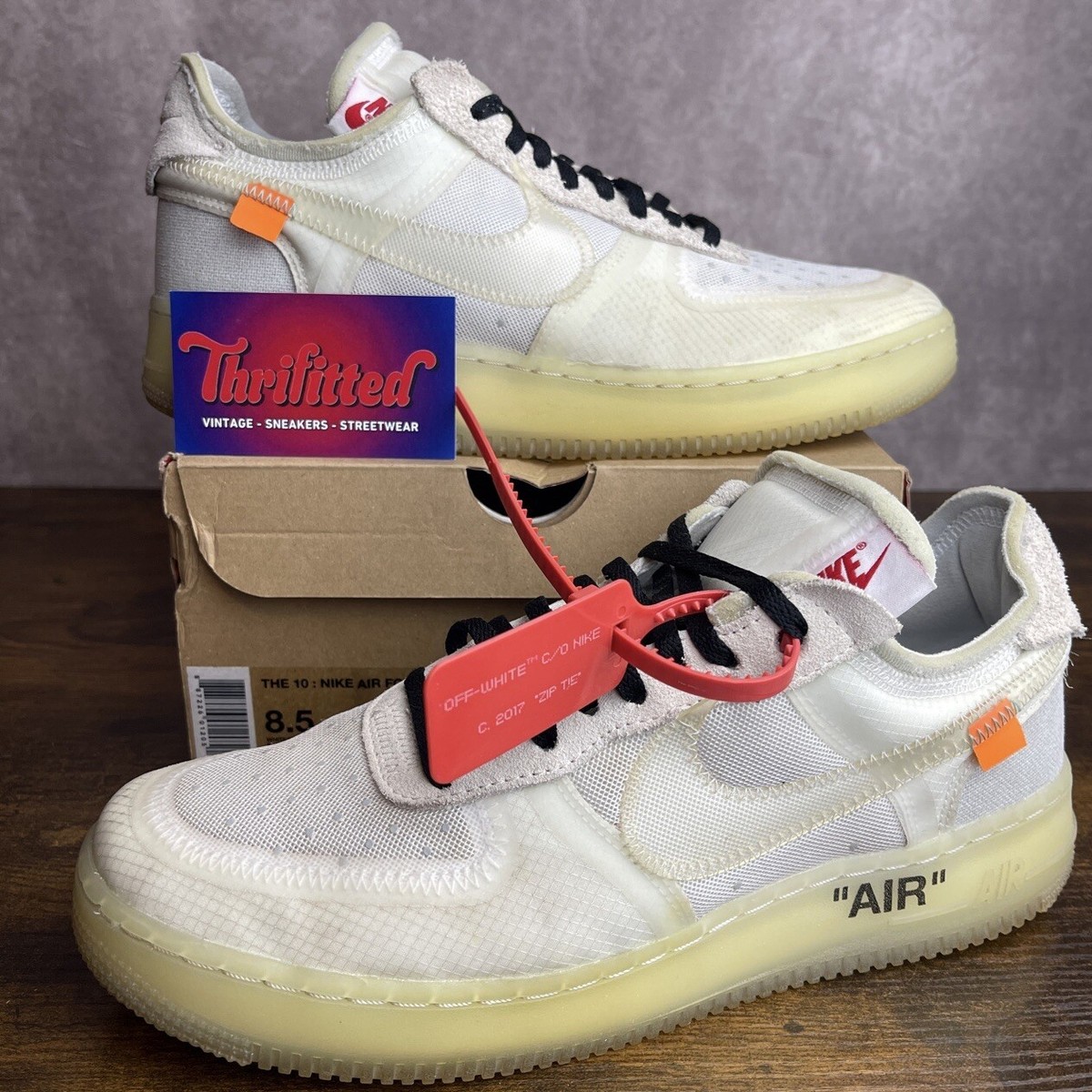 Nike Air Force 1 Low x Off-White The Ten White Size 8.5 AO4606-100