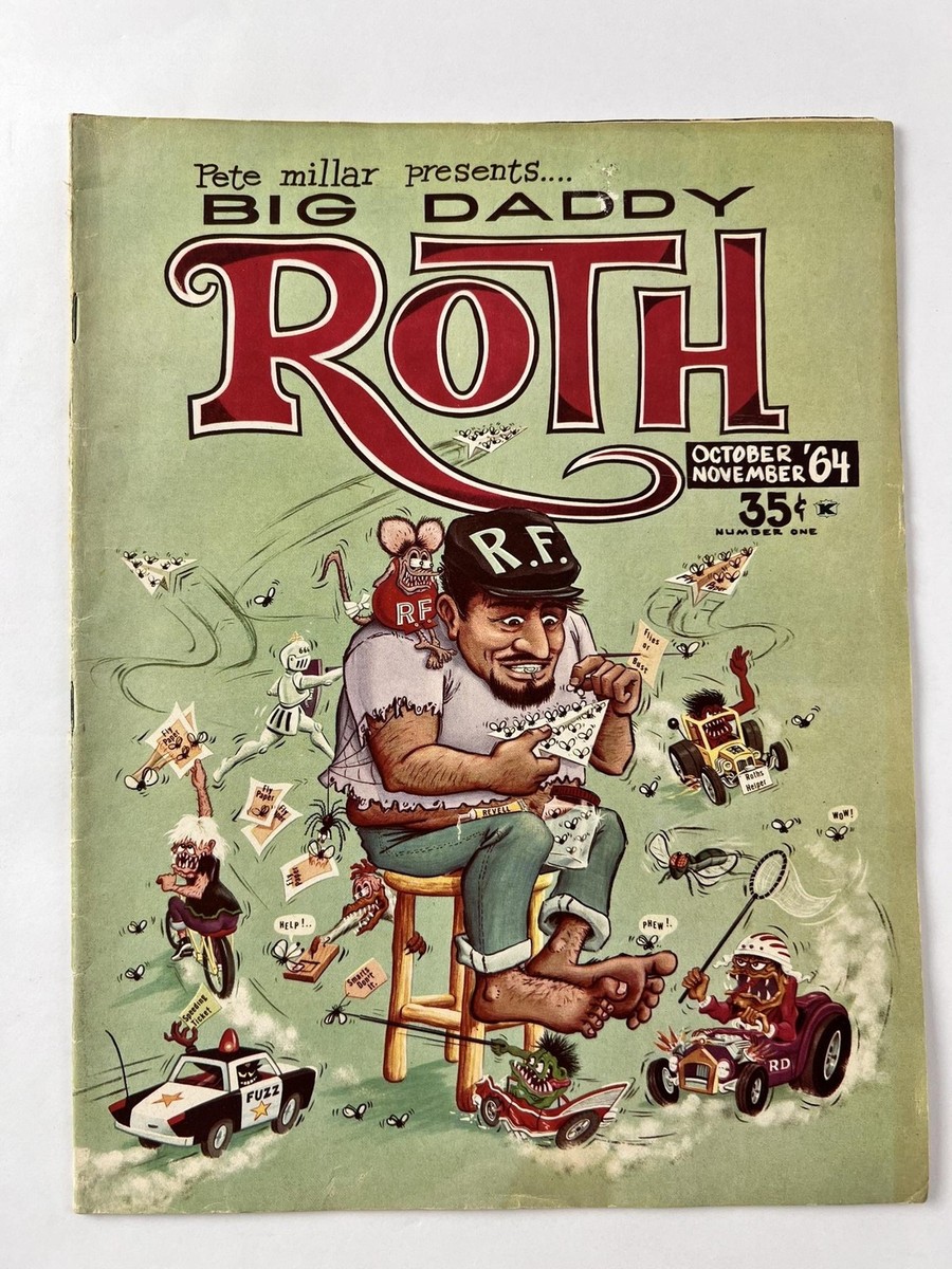Vintage Big Daddy Roth Magazine Signed Ed Roth 1964 Hot Rod Art