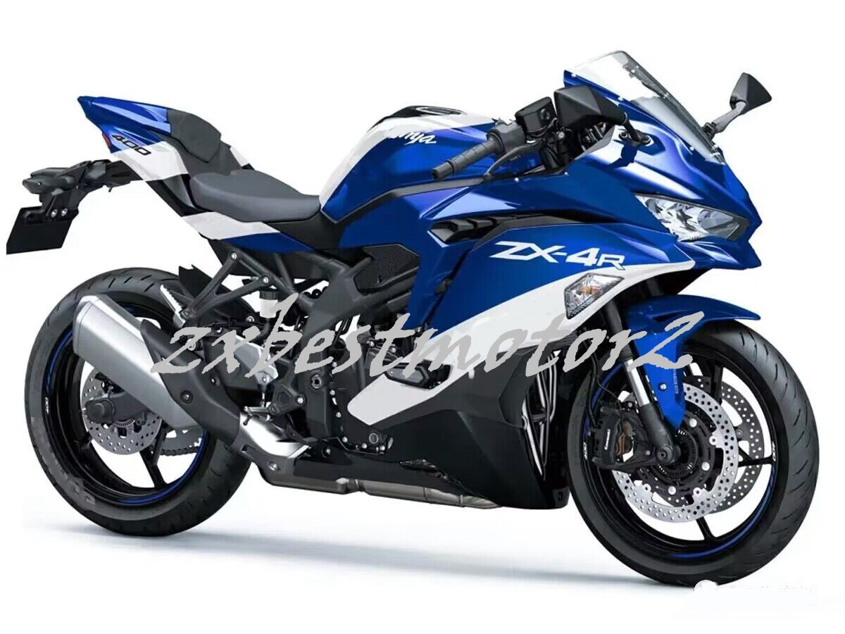 Blue White ABS Fairing Kit For Kawasaki Ninja ZX4R ZX4RR 2020-2024