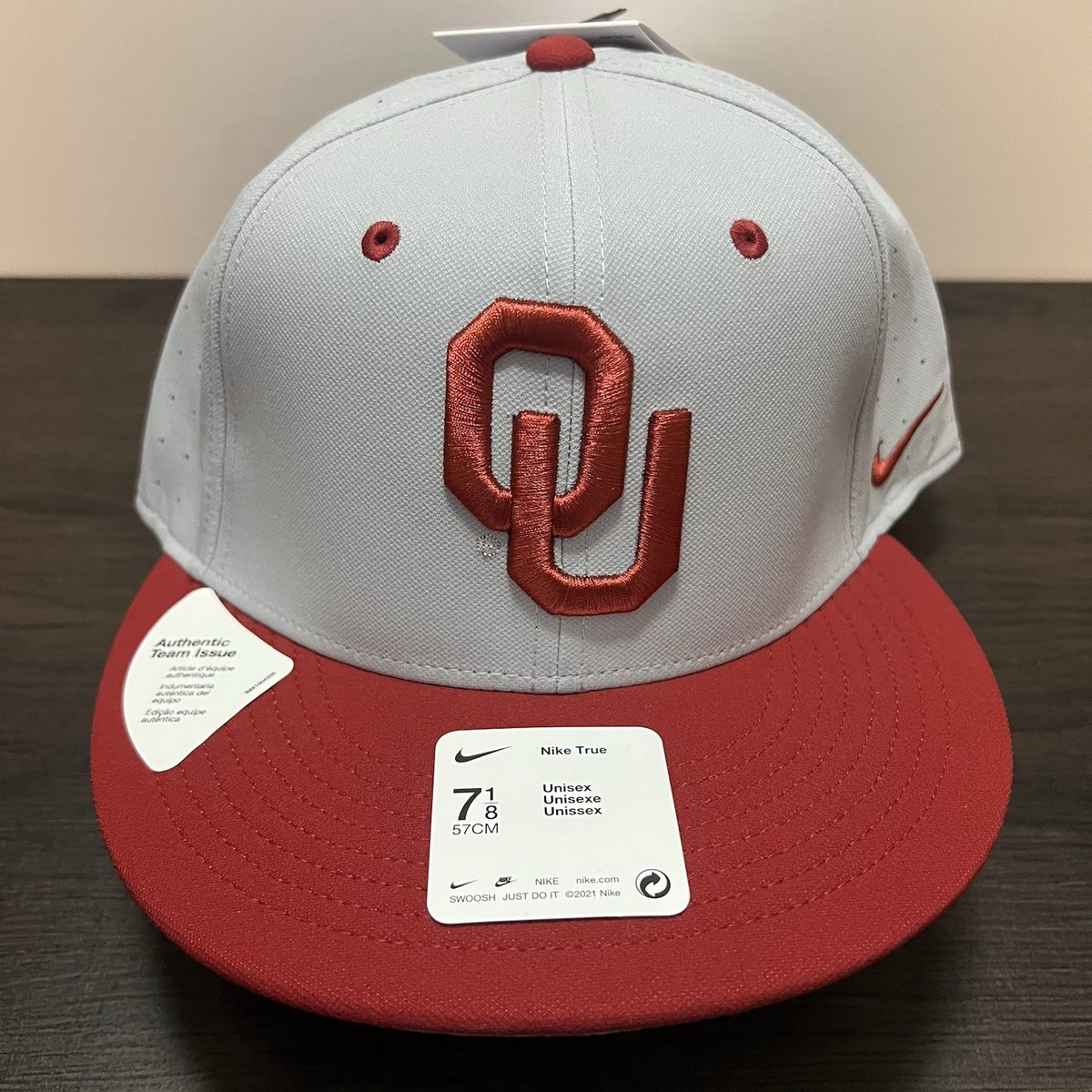 Nike Oklahoma Sooners Aero True Fitted On Field Baseball Hat Cap 7