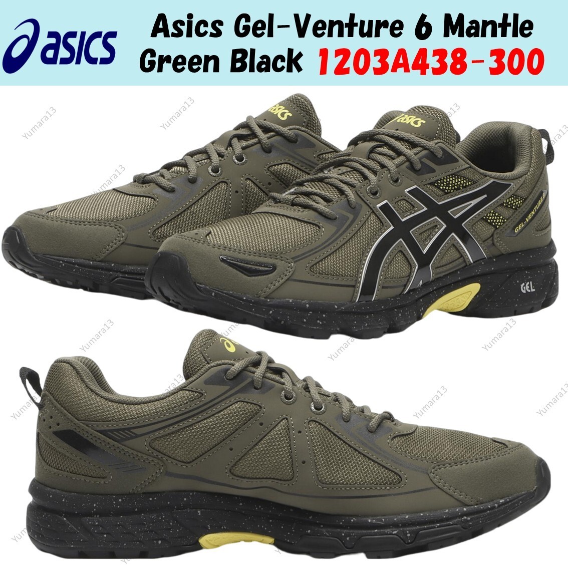 Asics Gel-Venture 6 Mantle Green Black 1203A438-300 Men's Size | eBay