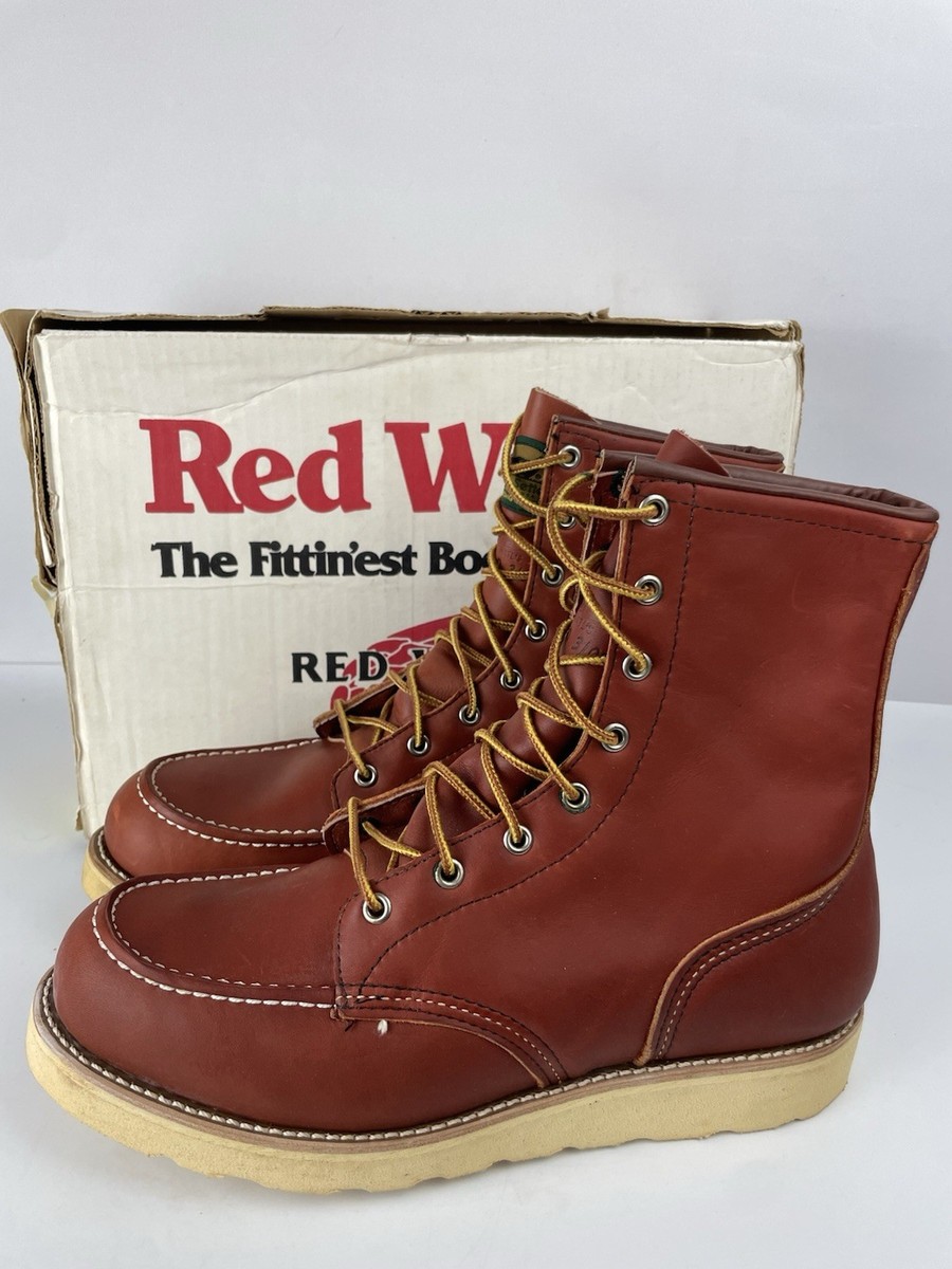 Red Wing Irish Setter 879 Moc Toe Brown Leather Boots Men's Size 9