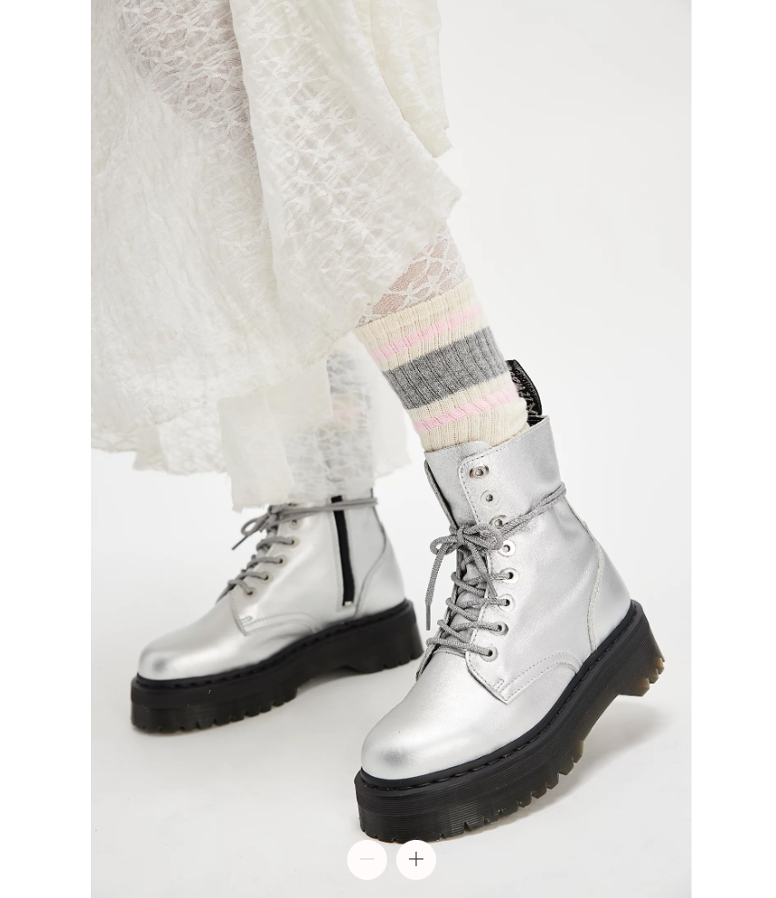 DR. MARTENS JADON MAX METALLIC LEATHER PLATFORMS MSRP$260 Soft