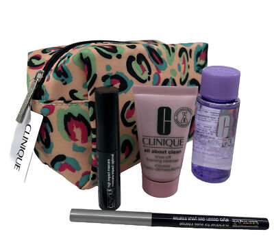 CLINIQUE 5pc Gift Set Mascara Eyeliner Makeup Remover & Mouse