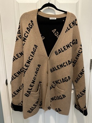 Wool cardigan Balenciaga Beige size XS International in Wool