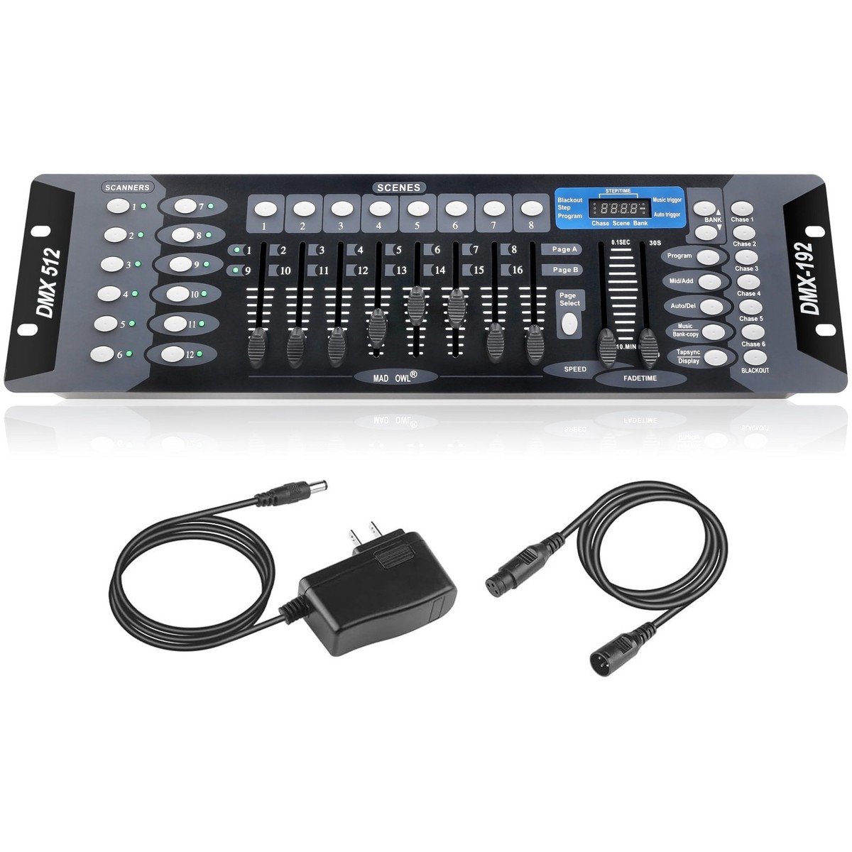 DMX512 Light Controller, 192 Channel DMX Board with 2m/6.6 ft DMX