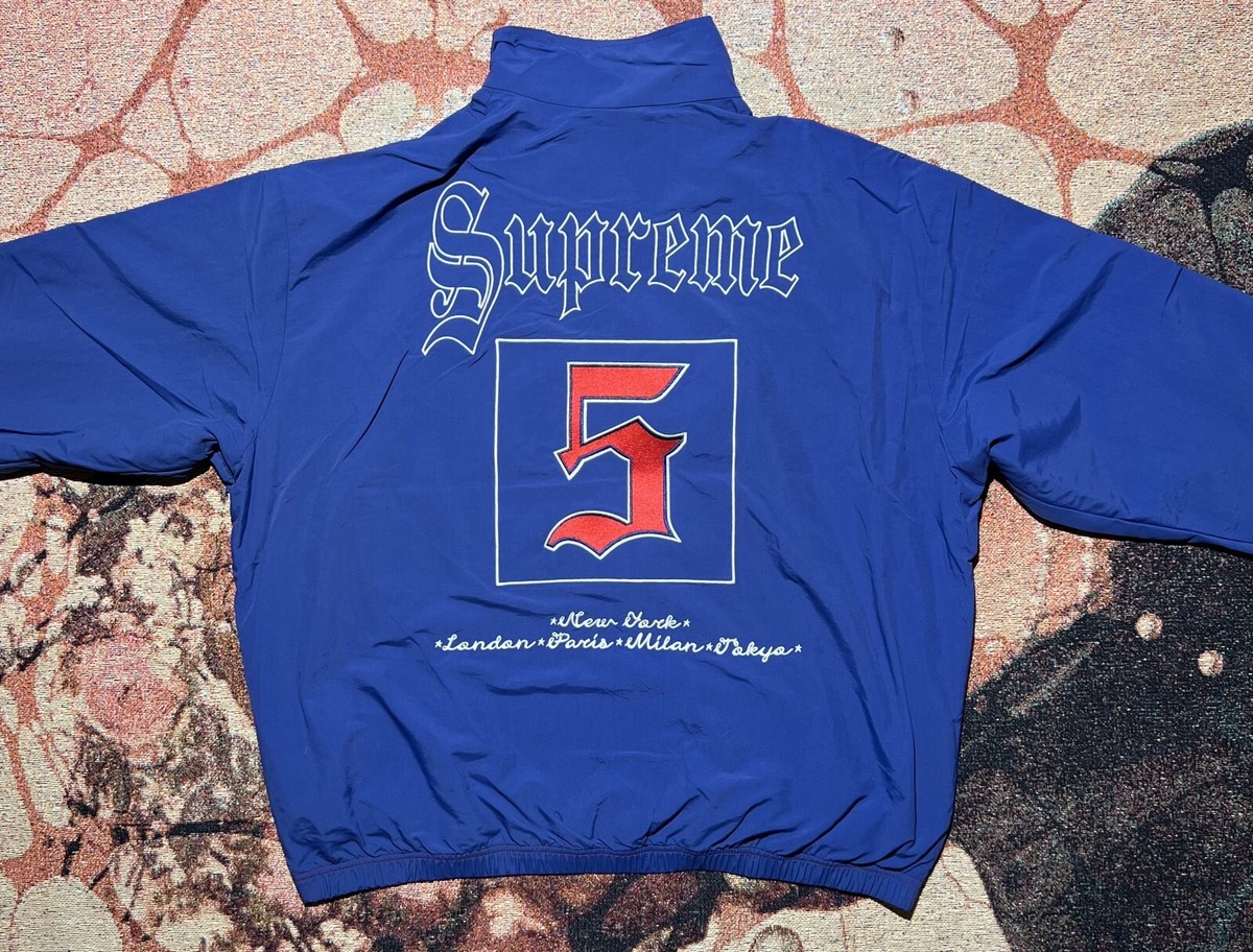 Supreme Old English Track Jacket Light Navy Size Extra Large Brand