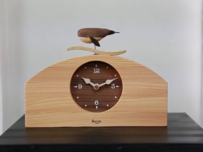 KICORI Moving Whale Clock Wall Clock W300 D60 H210mm (11.8