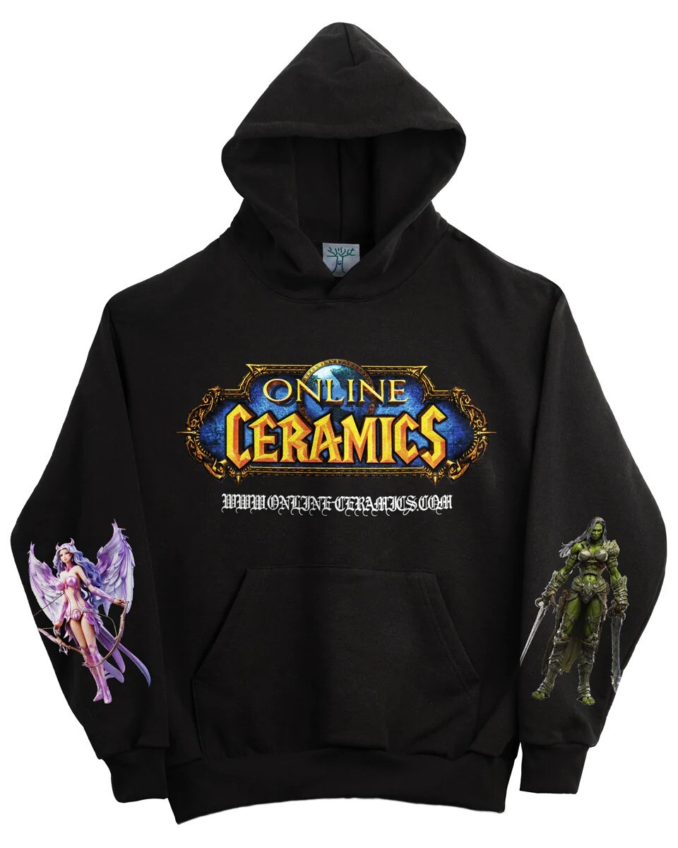 Online Ceramics Level 60 WOW Hoodie Sweatshirt Haunted Wagon XXL