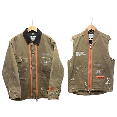 Heron Preston x Carhartt Jacket Vest Set RARE Size Small, Medium