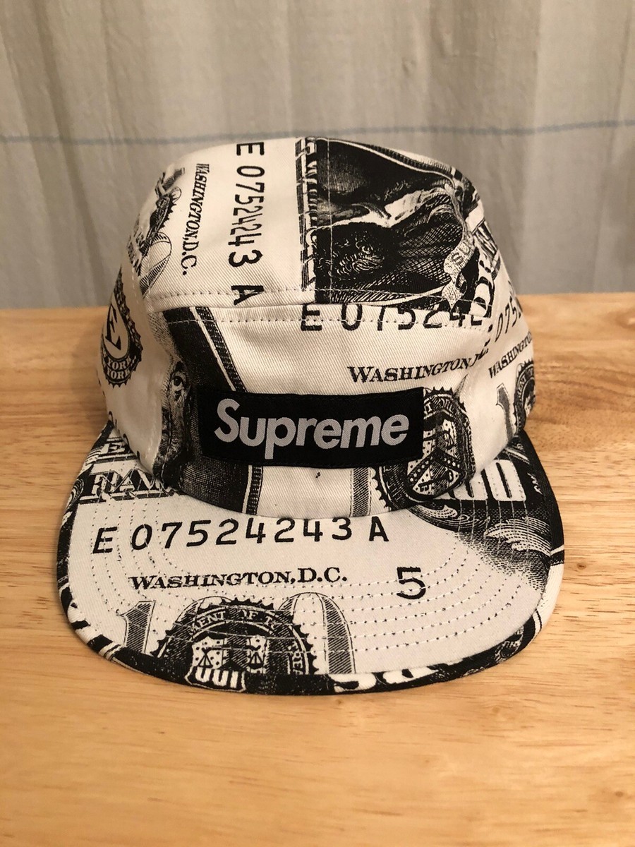 Supreme Franklin White Black Money Camp Hat Cap FW13 NWOT | eBay