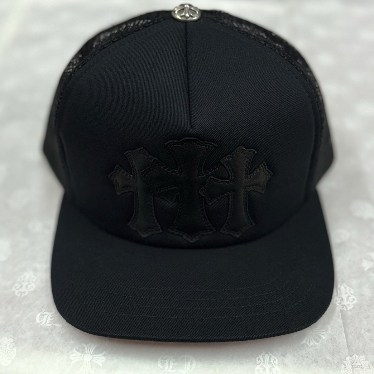 Chrome Hearts Triple Cross Cemetery Trucker Hat ' Black ' | BRAND