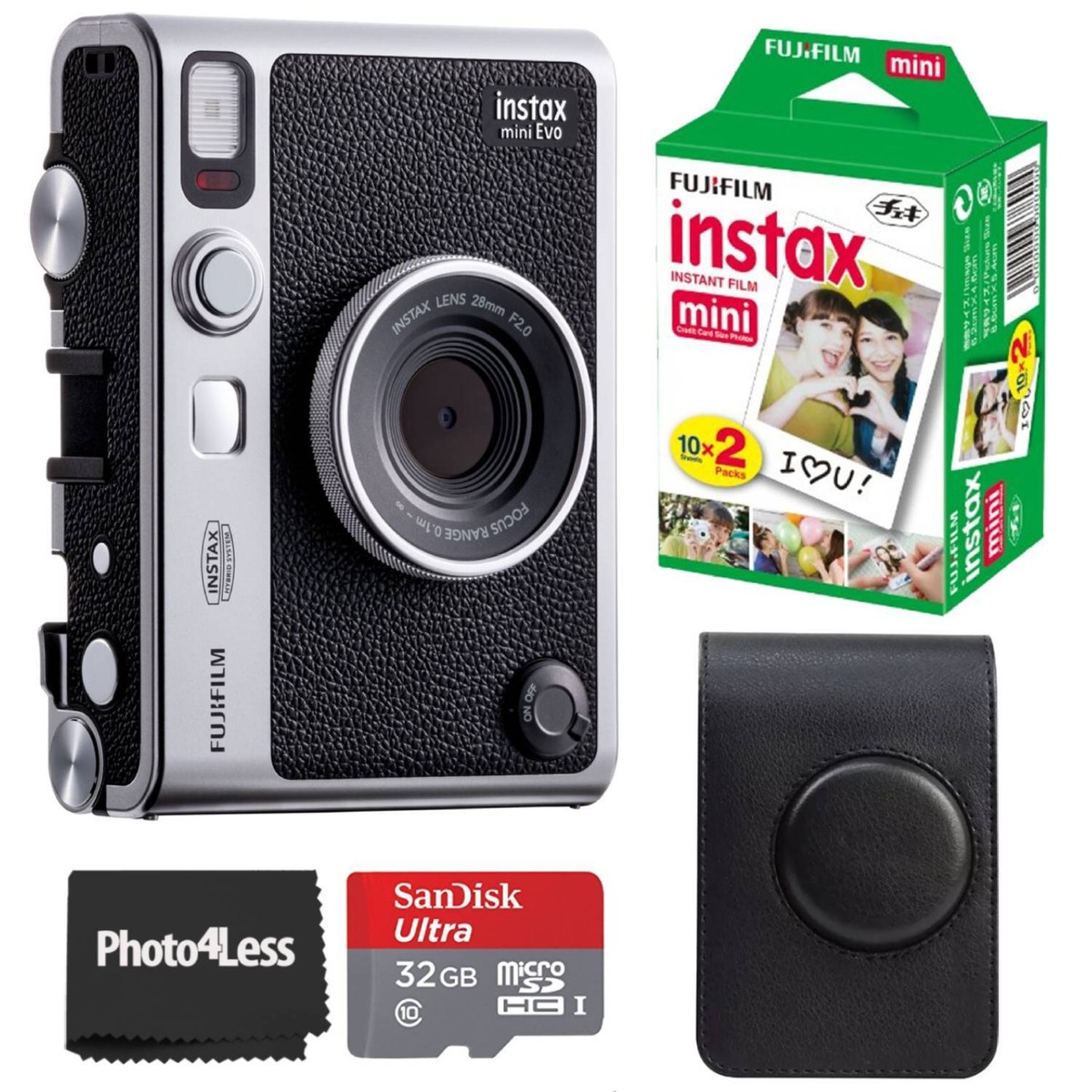 Fujifilm Instax Mini EVO Hybrid Black Instant Camera | Film | SD