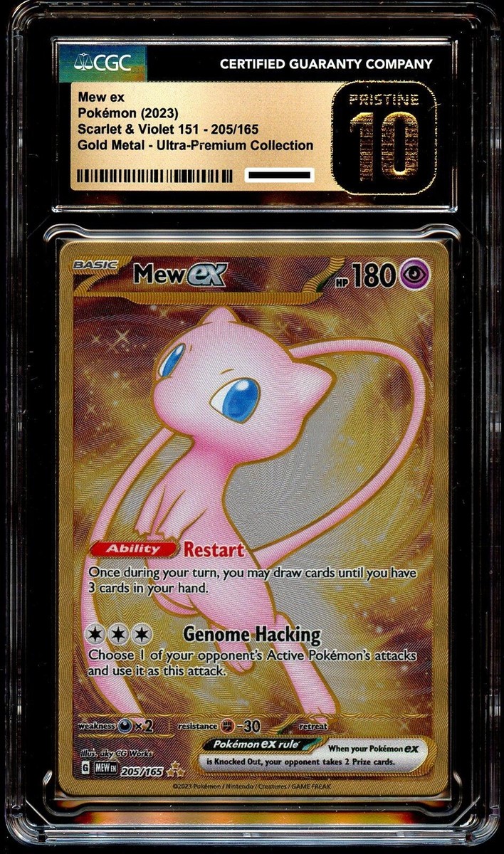 CGC 10 PRISTINE Mew Ex 205/165 Gold METAL 151 UPC PROMO Pokemon