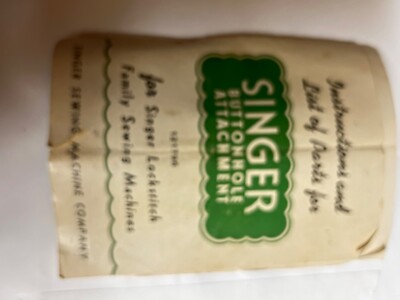 Vintage 1940's Singer Buttonhole Attachment 121795 | eBay