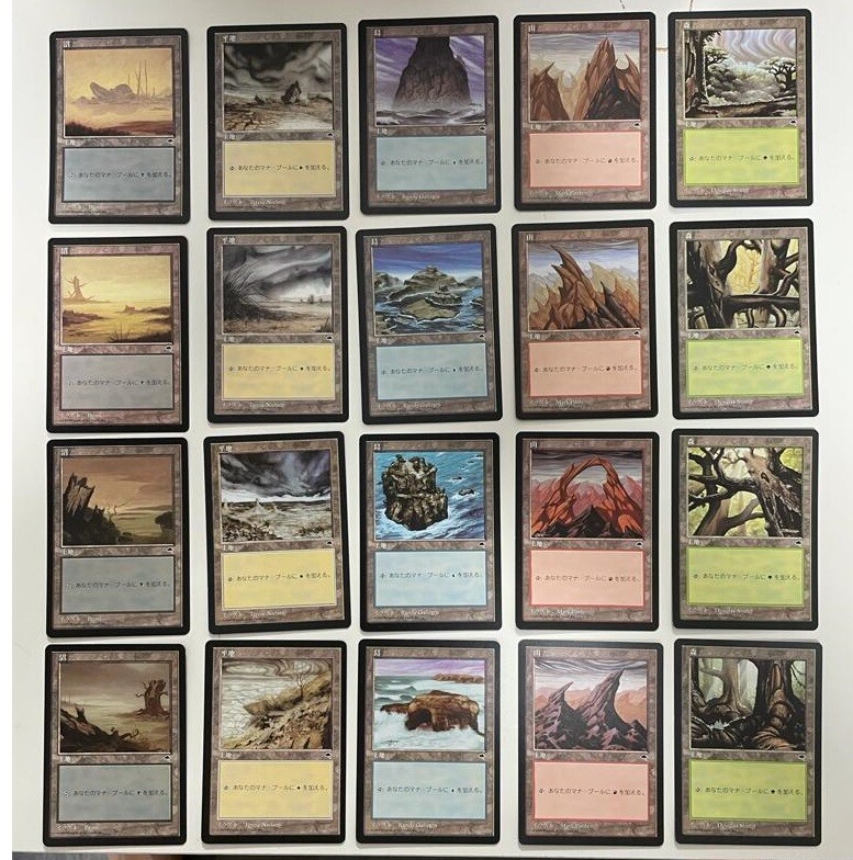 MTG 20X JAPANESE TEMPEST BASIC LANDS SET ~ FOREST PLAINS SWAMP