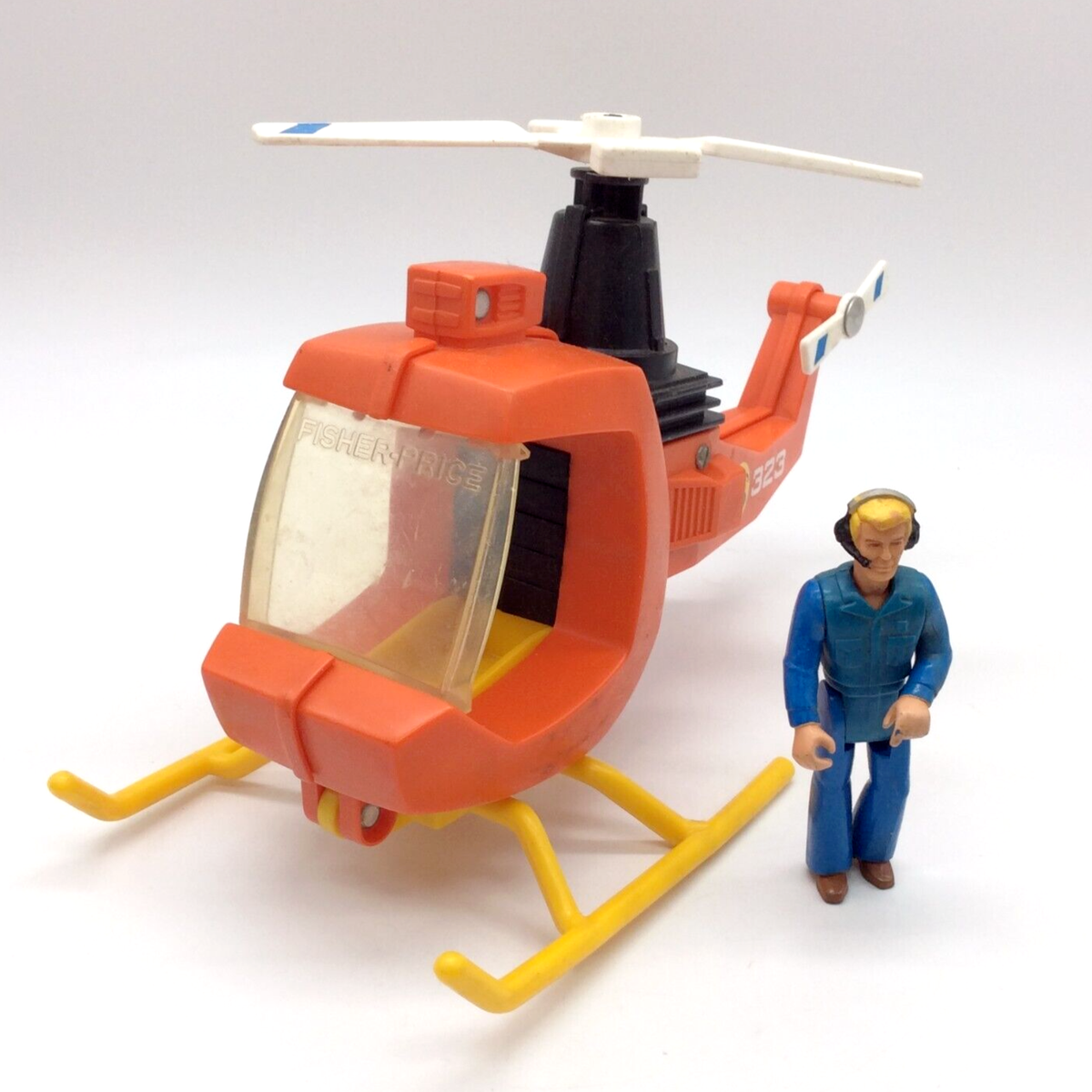 Vintage Fisher-Price Adventure People AERO SEARCH TEAM HELICOPTER