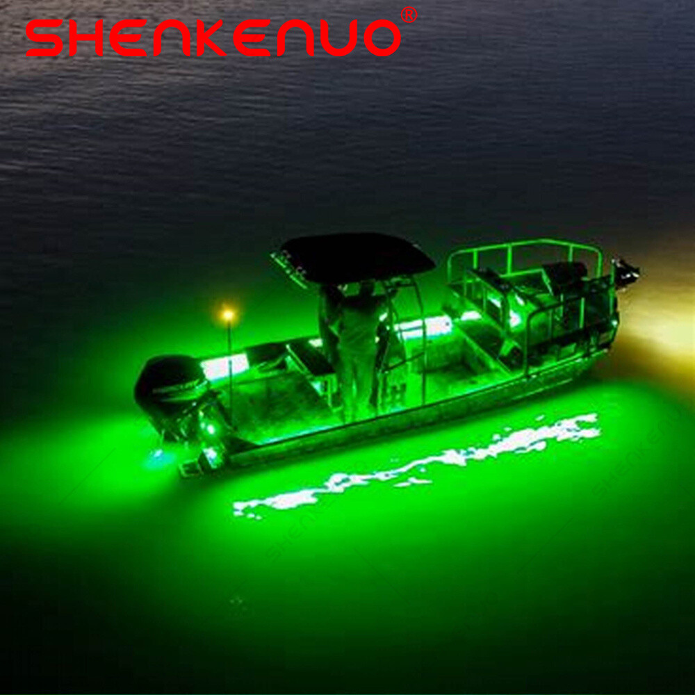 12V Green LED Underwater Submersible Fishing Light Night Crappie