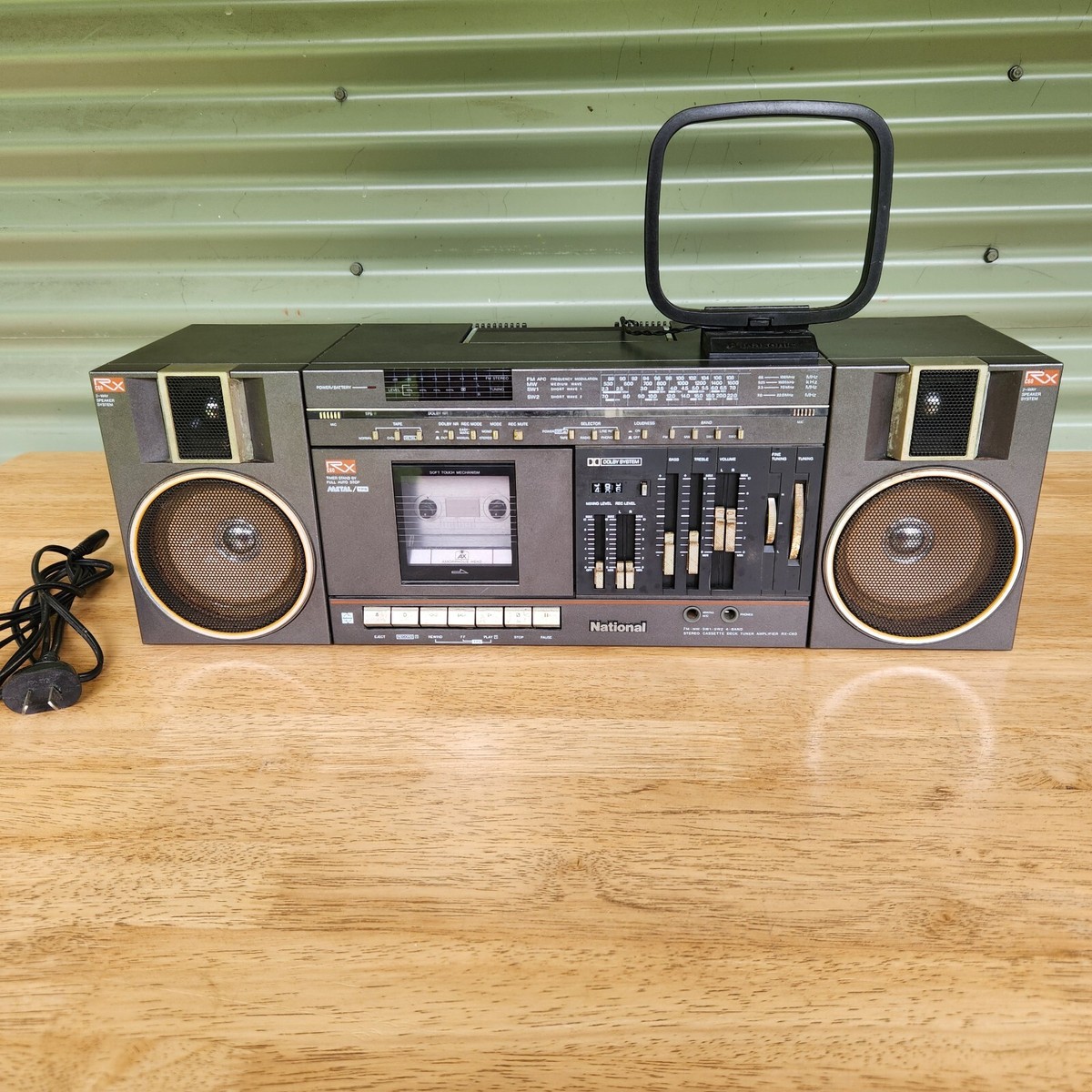 National RX - C60 Cassette Radio STEREO Vintage Black 80s BoomBox