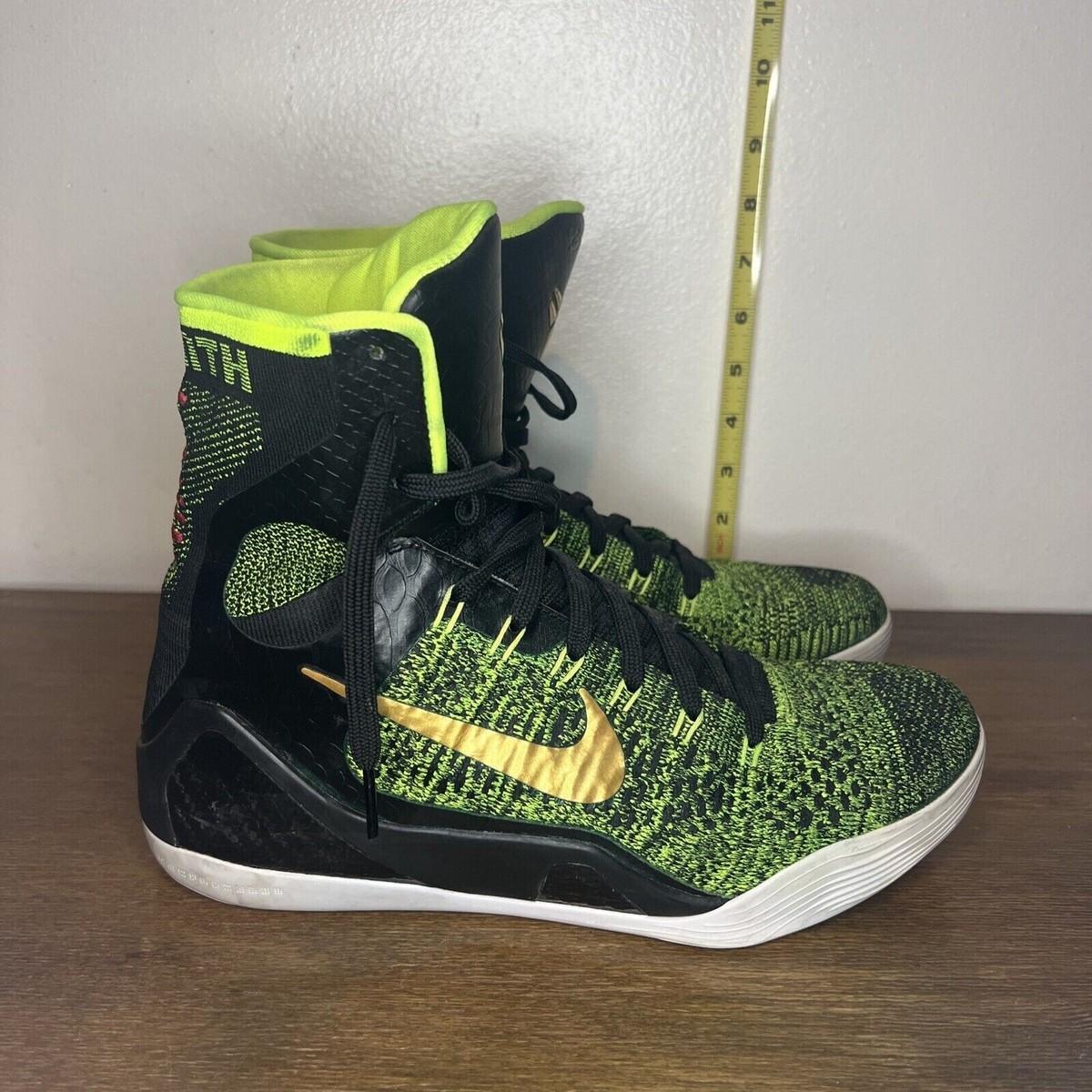 NIKE KOBE IX ELITE VICTORY VOLT GREEN GOLD BLACK WHITE 630847-077