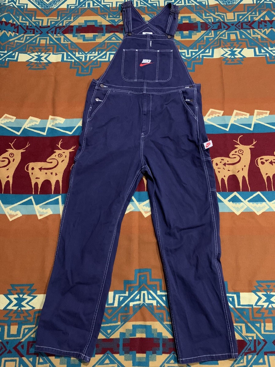 RARE🔥 Nike x Supreme Logo Embroidered Navy Twill Men's Overalls