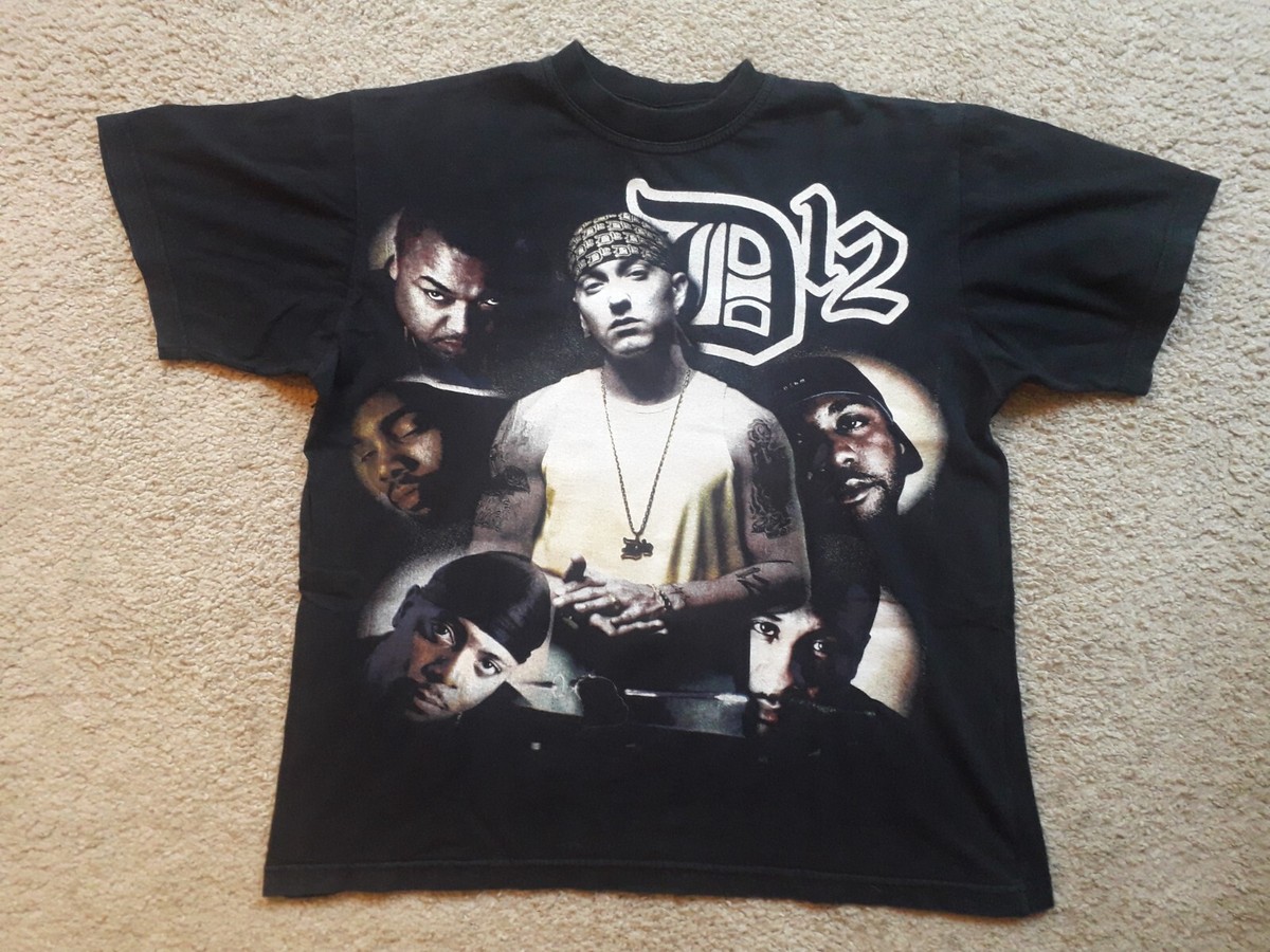 D12 Vintage EMINEM T Shirt Rap Tee Black M Hip Hop 50 Cent Bizarre