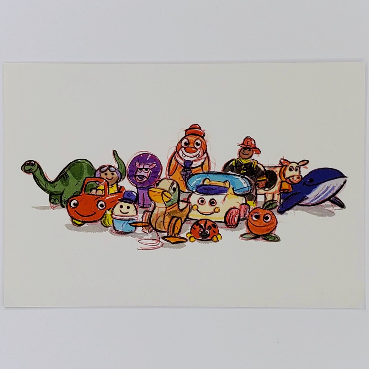 Toy Story 3 Postcard Concept Art of Pixar Telephone Duck Fireman