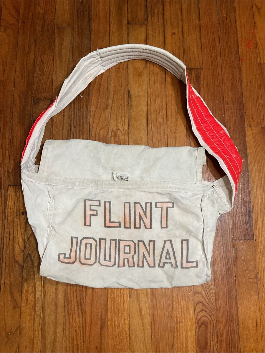 Vintage 60s 70s Newspaper Bag Free Press Courier Large Strap
