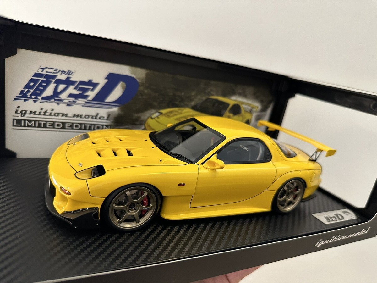 IG2868 ignition model 1:18 Mazda INITIAL D Mazda RX-7 FD3S Yellow