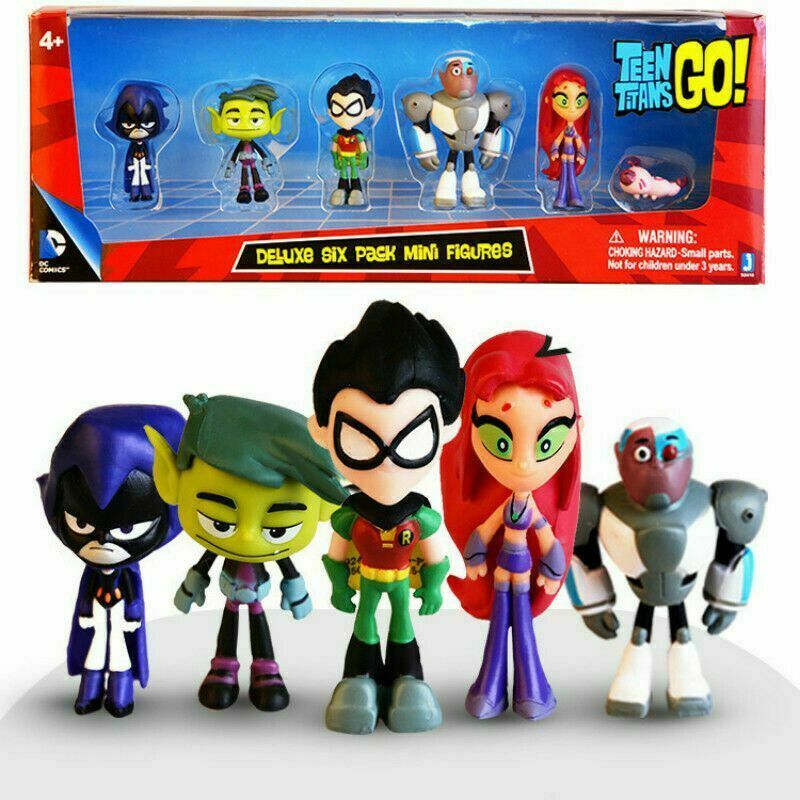 Teen Titans Go Deluxe Six Pack 6 Mini Figure set. New. Free Ship