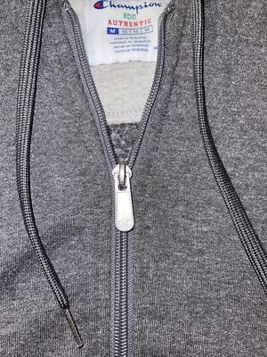 Vintage Champion Unisex Gray Hoodie Sweatshirt Full Zip RN#15763