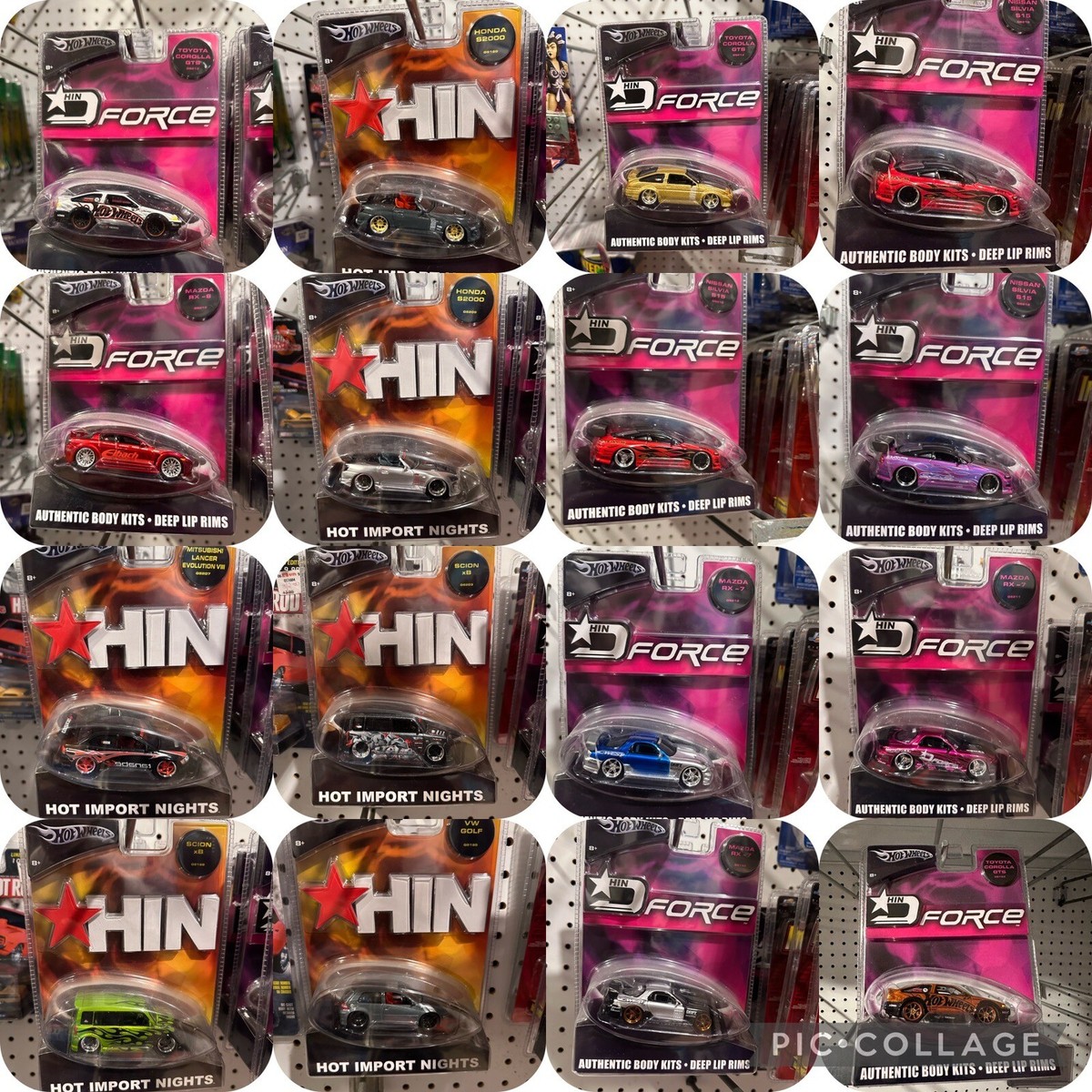 Hotwheels Hot Import Nights & D Force Honda AE86 Mazda Nissan EVO