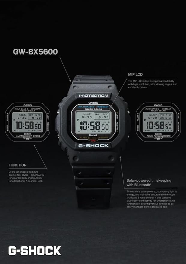 CASIO G-SHOCK GW-BX5600-1JF MIP LCD Bluetooth Radio Solar 20BAR