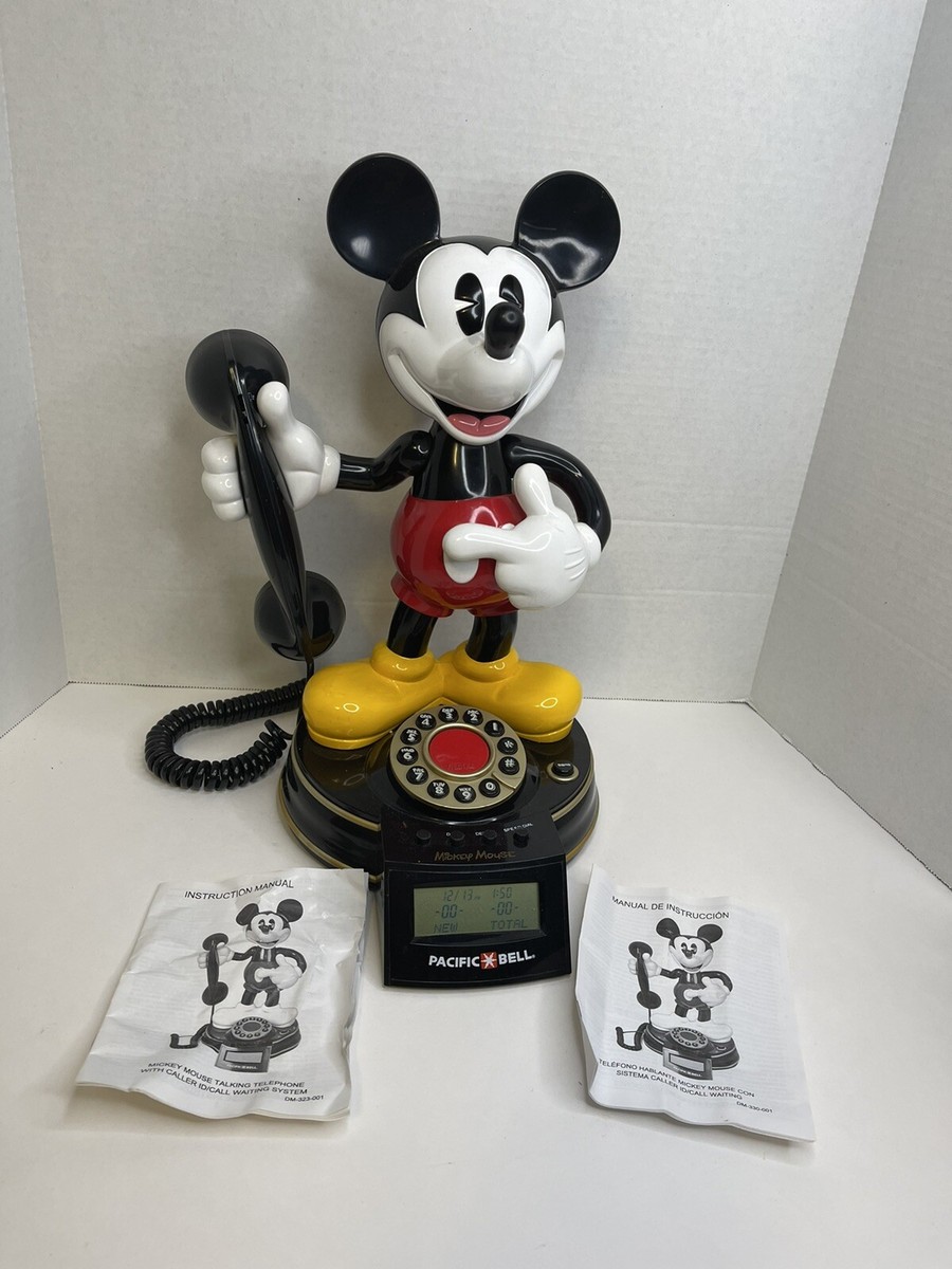 Vintage Disney Mickey Mouse Animated Talking Telephone W/ Caller