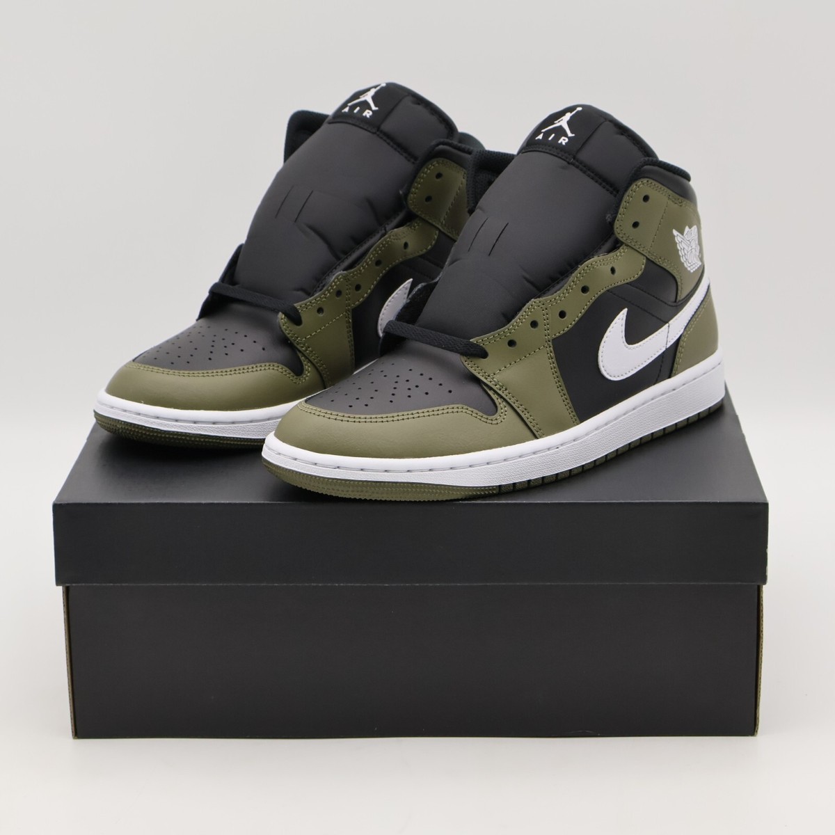 DQ8426-092 Nike Air Jordan 1 Mid Black Medium Olive Sail White