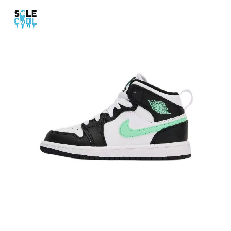 Nike Air Jordan 1 Mid PS PRESCHOO White Black Green Preschool