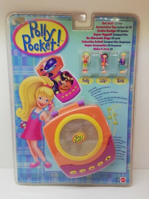 Vtg Polly Pocket Hot Stuff Orange CD FUN w/ POLLY, LILA & RICK