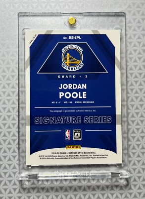 Jordan Poole 2019-20 Panini Donruss OPTIC Signature Series Auto