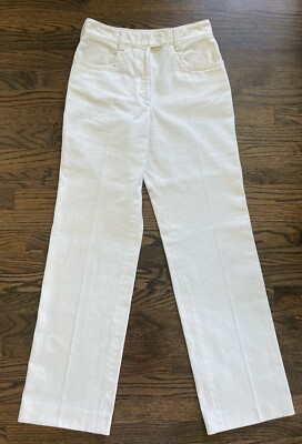 PRADA Milano Wide Leg Straight Pant White Denim Jeans Size 28 | eBay