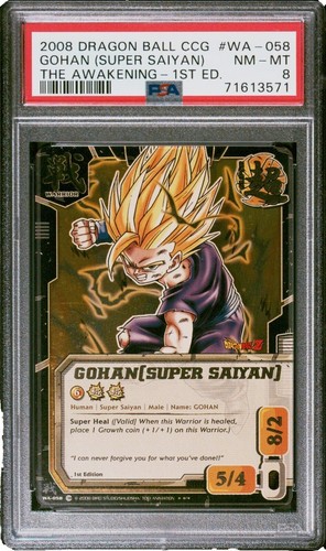 PSA 8 Dragon Ball Z CCG 2008 Gohan [Super Saiyan] WA-058 SR Super