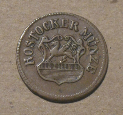 Rostock (Germany) - 1855 Copper 3 Pfennig - Nice & Scarce | eBay