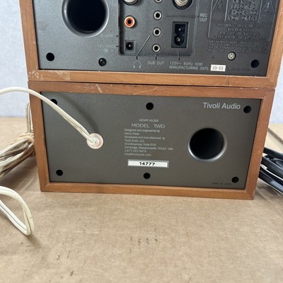 2pc Tivoli Audio Model Two Henry Kloss Stereo Radio Speaker AM FM