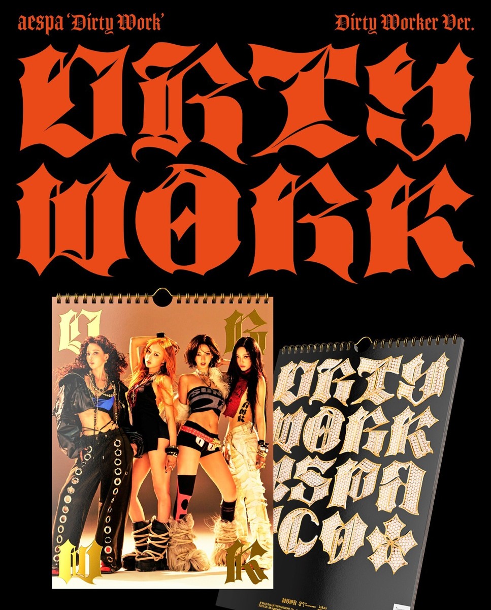 K-POP AESPA Single Album Dirty Work Dirty Worker Ver CD+Book+P