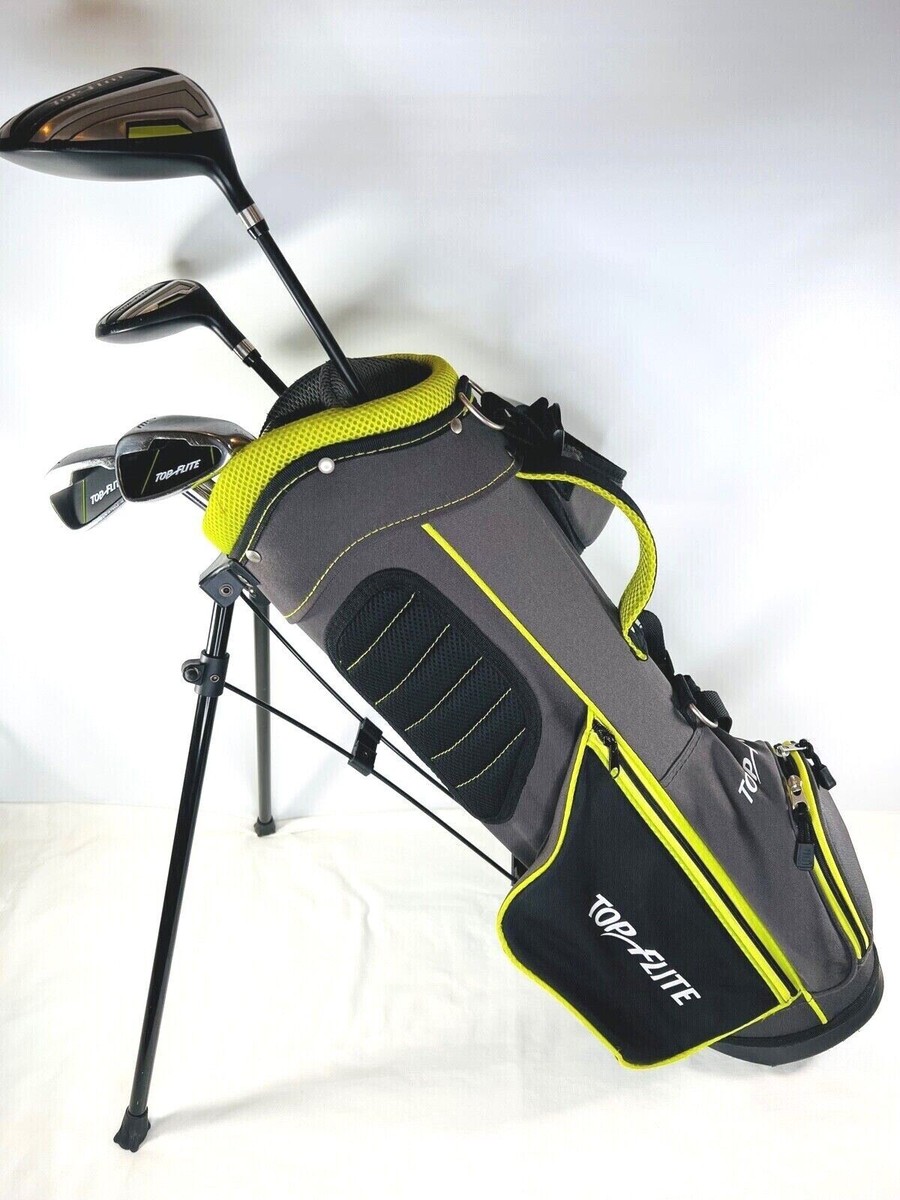 Golf Clubs, Top Flite Junior 5 Clubs Golf Set~Green/Gray kids Bag
