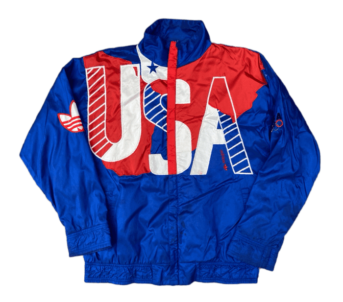 Adidas Men's Vintage 80s USA Olympics Retro Windbreaker Track