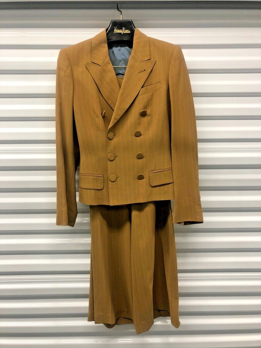 Jean Paul Gaultier Homme Brown Pin Suit - Retail $3800. 40Italy