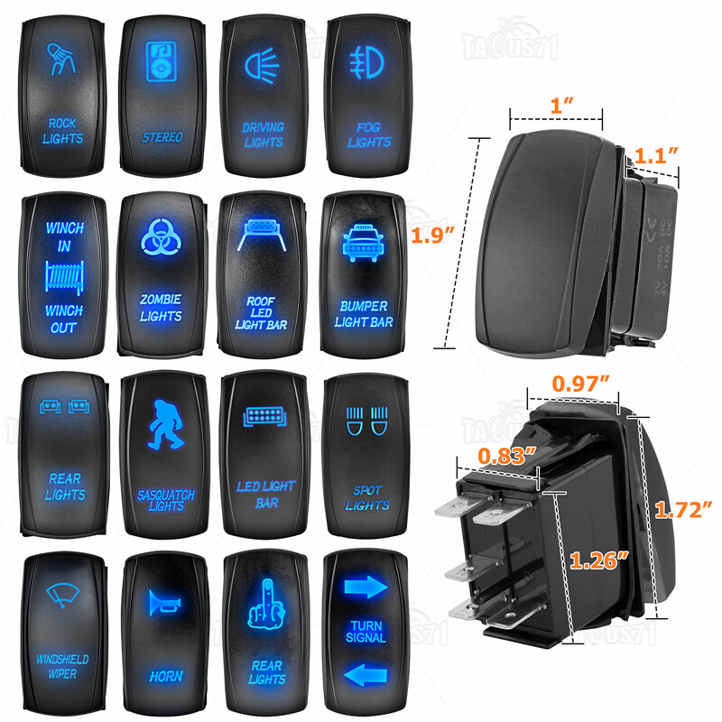 LED Light Rocker Switch On Off 12V for Polaris Ranger/ RZR 800