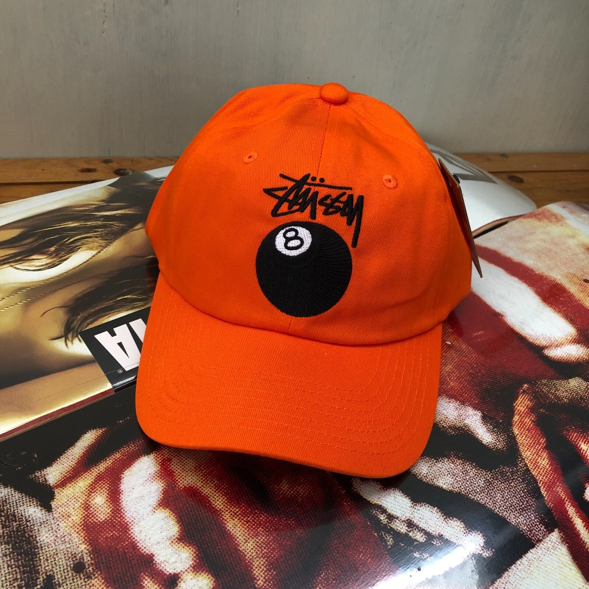 Stussy Stock 8 Ball Low Pro Cap Hat Orange BNWT | eBay
