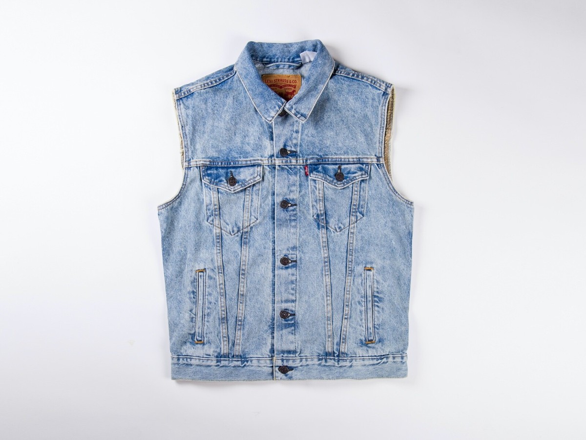 Levi's Men's Premium Cotton Button Up Denim Jeans Trucker Vest